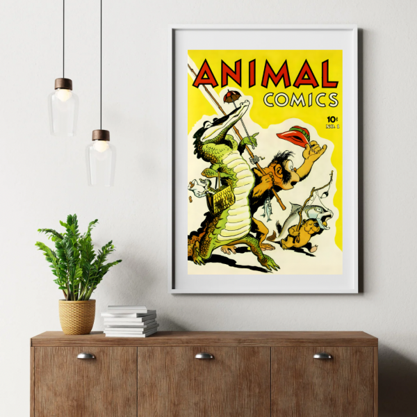 Animal Comics No. 1 – Whimsical Vintage Comic Book Cover (1940s) Poster Print - Image 3