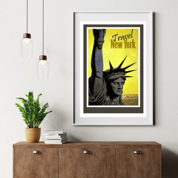 Travel New York – Vintage Statue of Liberty Poster - Image 2