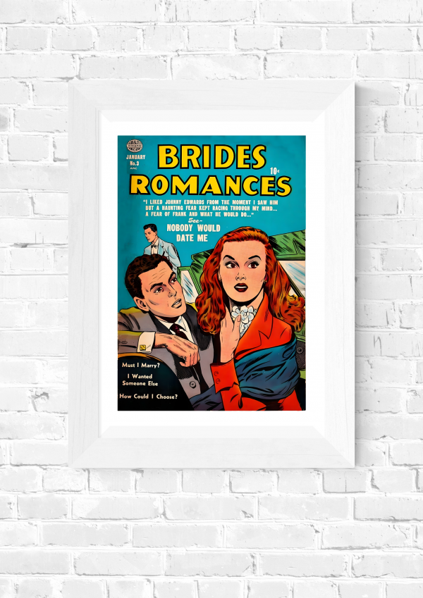 Brides Romances No. 3 – Nobody Would Date Me (1950s Romance Comic Cover) Poster Print - Image 5