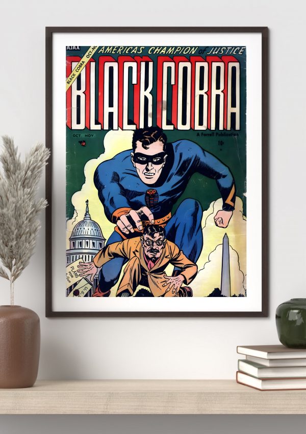 Black Cobra – America’s Champion of Justice! (Ajax/Farrell, 1950s) Poster Print - Image 3