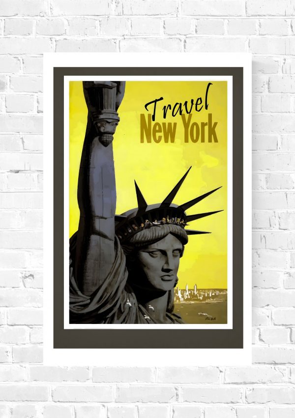 Travel New York – Vintage Statue of Liberty Poster - Image 4