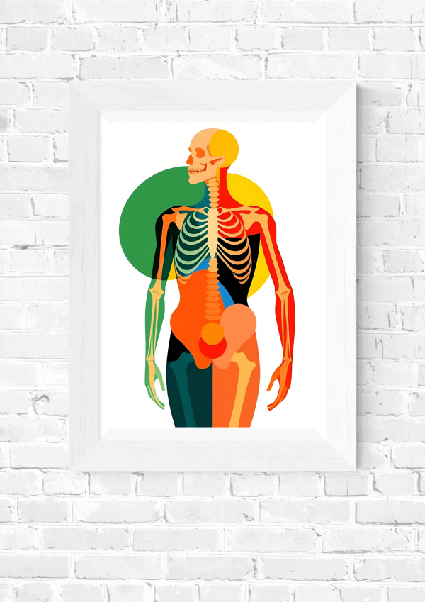 Chromatic Anatomy – Modern Pop Abstract Skeleton Art Print - Image 5