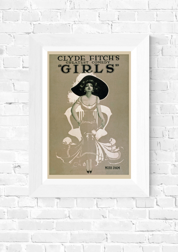 Clyde Fitch's Girls – Vintage Theater Poster Featuring Miss Pam Poster Print - Image 5