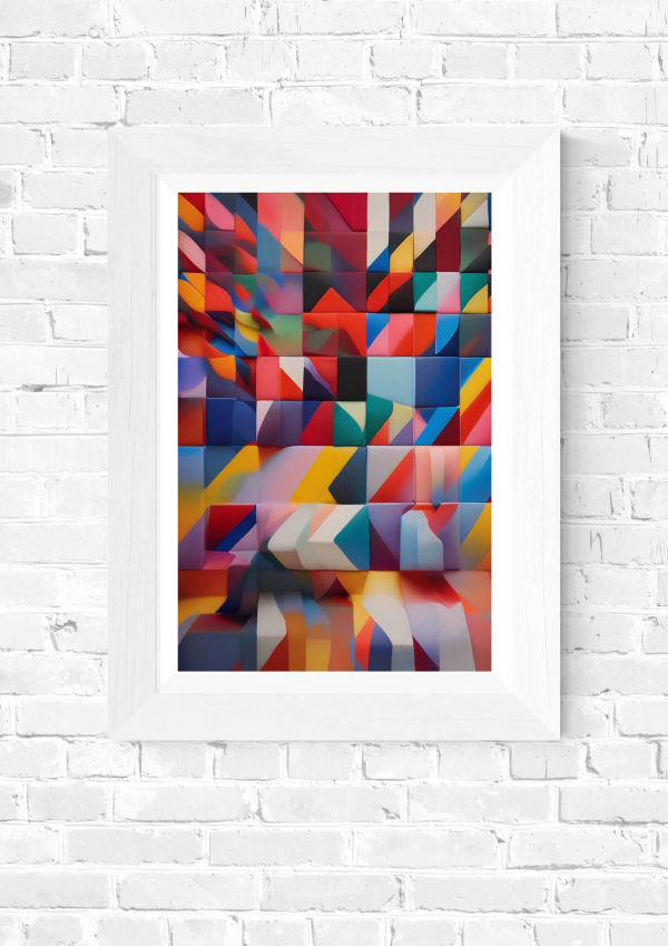Color Cascade – Modern Abstract Geometric Art Print - Image 3