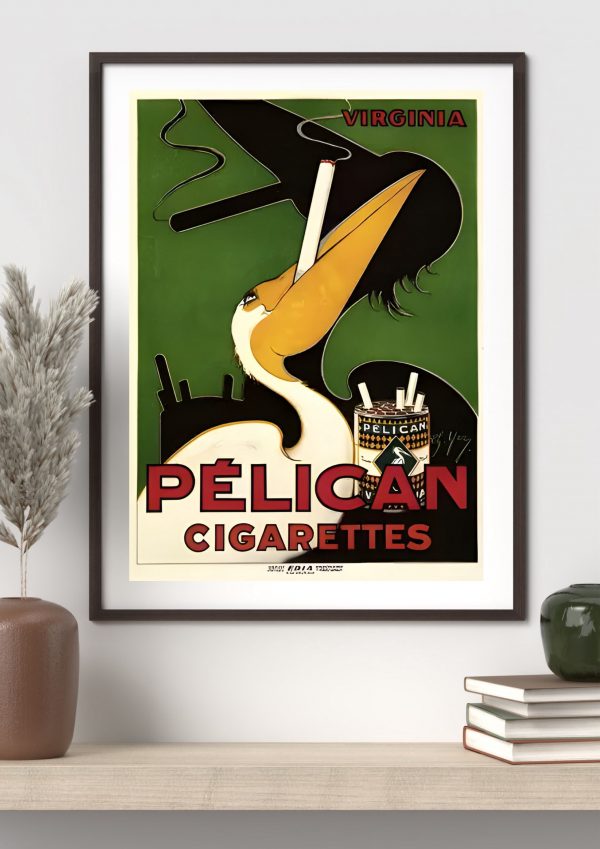 PÉLICAN Cigarettes – Art Deco French Advertising Poster Print (Virginia Blend) - Image 3