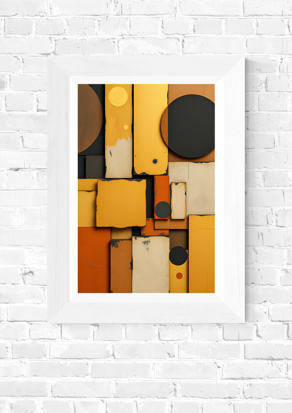 Golden Circuit – Modern Geometric Abstract Art Print - Image 5
