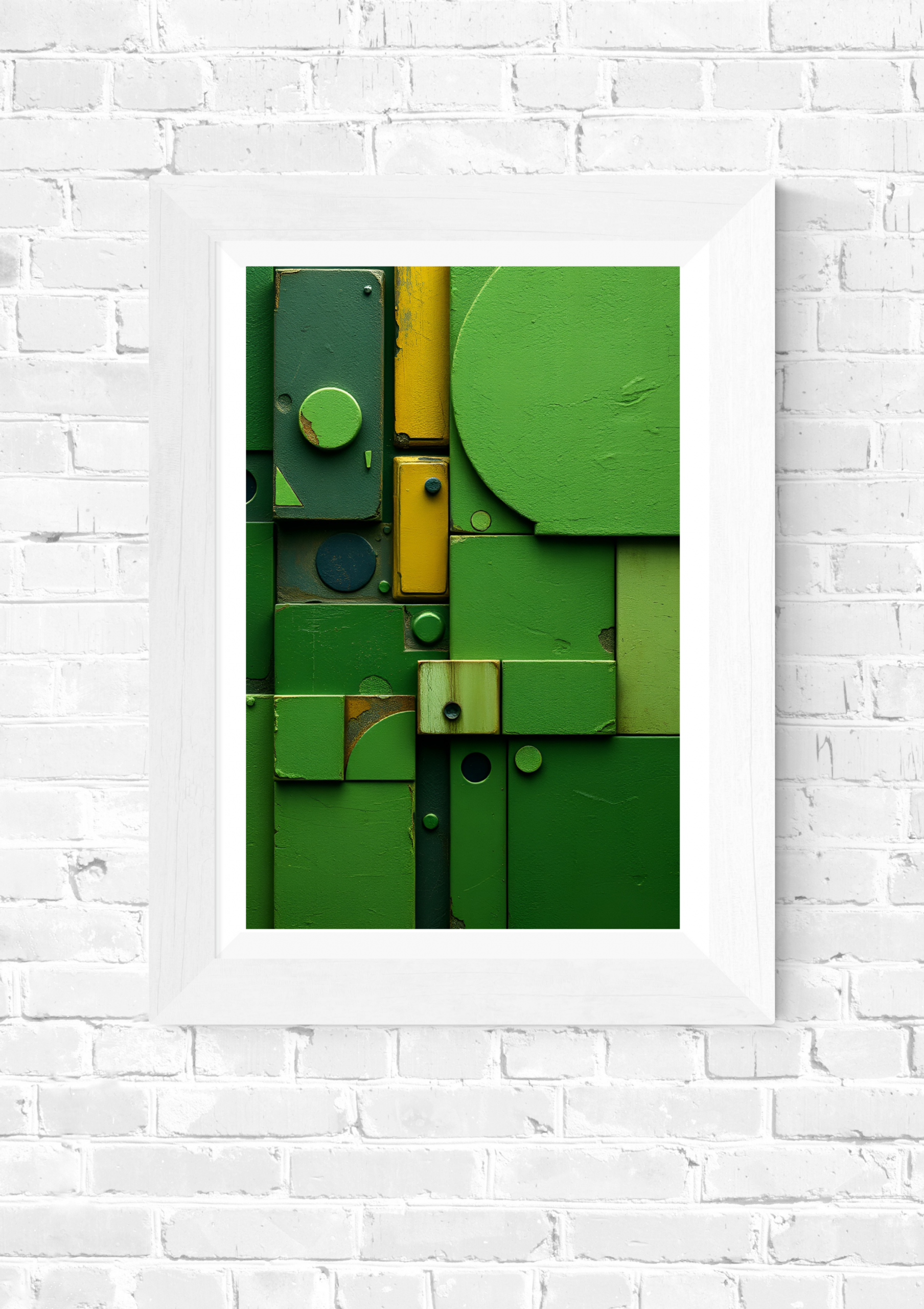 Moss Circuit – Industrial Minimalist Abstract Art Print - Image 5