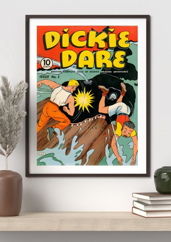Dickie Dare No. 2 – Punching Whales & Saving the Day! (S.A.D., 1940s) Poster Print - Image 3
