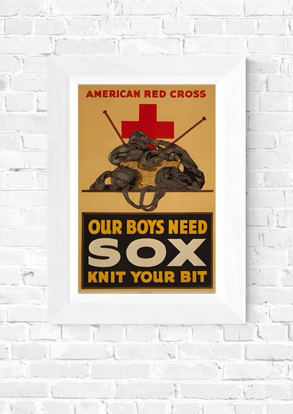 Our Boys Need Sox – American Red Cross WWI Poster Print - Image 5