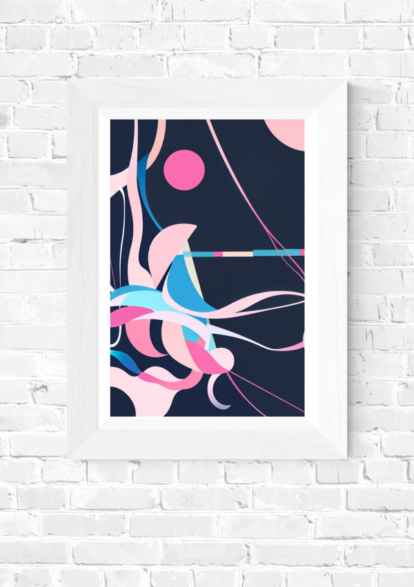 Ribbon Reverie – Modern Abstract Geometric Wall Art Print - Image 5