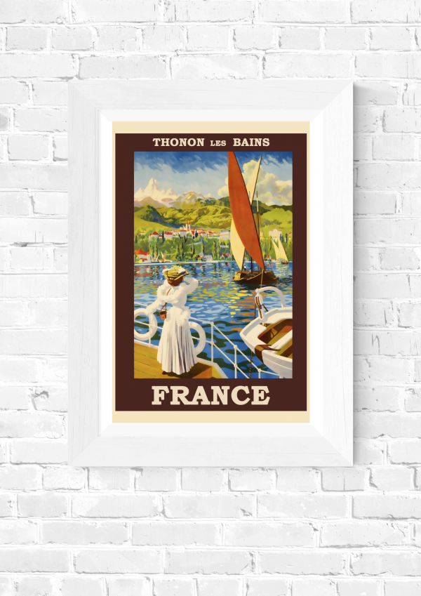 Thonon-les-Bains – Vintage French Riviera Travel Poster Print - Image 5