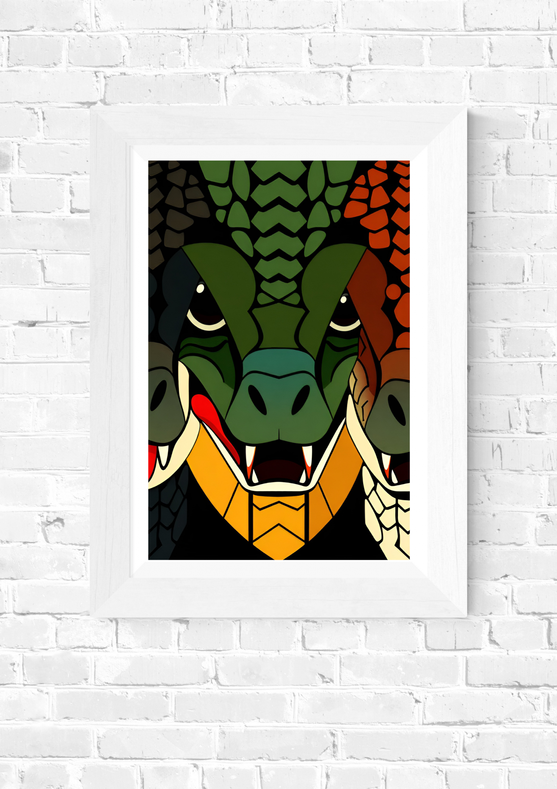 Three Lizards β Modern Abstract Serpent Art Print - Image 5