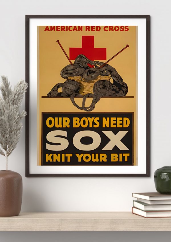Our Boys Need Sox – American Red Cross WWI Poster Print - Image 3