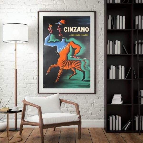 Cinzano ...Toujours Favori – Vintage 1940s French Aperitif Advertising Poster Print - Image 2