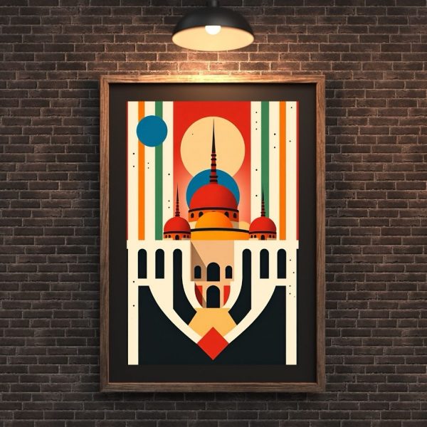 Desert Spires – Geometric Futurist Architecture Art Print - Image 2