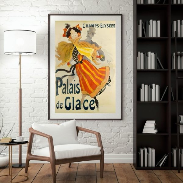 Palais de Glace Champs-Élysées – Vintage Belle Époque Ice Skating Poster Print - Image 2