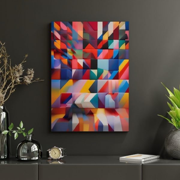 Color Cascade – Modern Abstract Geometric Art Print - Image 4