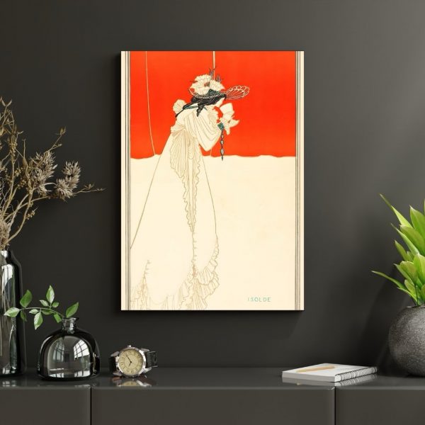 Isolde – Art Nouveau Elegance in Crimson and Cream (W. Hugo d’Alesi, c. 1897) Poster Print - Image 4