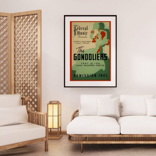 The Gondoliers – Vintage 1930s Federal Music Project Opera Poster Print - Image 4