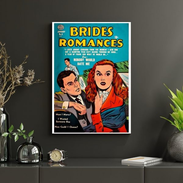 Brides Romances No. 3 – Nobody Would Date Me (1950s Romance Comic Cover) Poster Print - Image 4