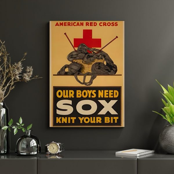 Our Boys Need Sox – American Red Cross WWI Poster Print - Image 4