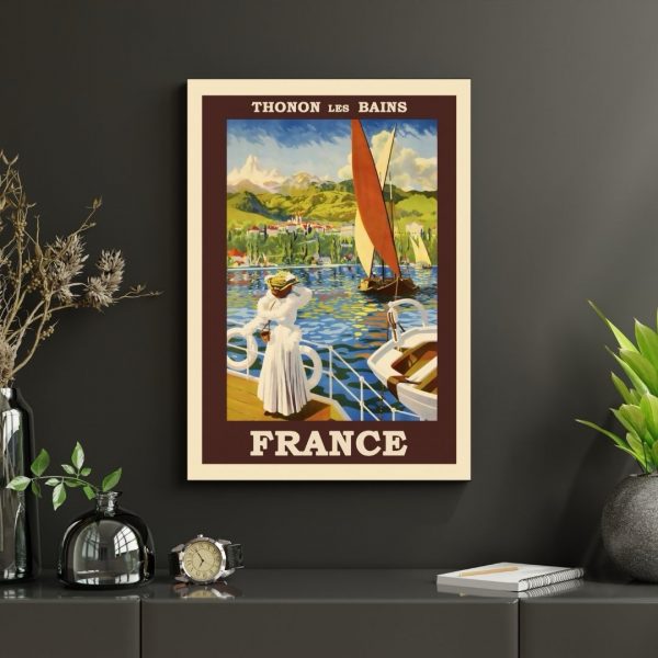 Thonon-les-Bains – Vintage French Riviera Travel Poster Print - Image 2