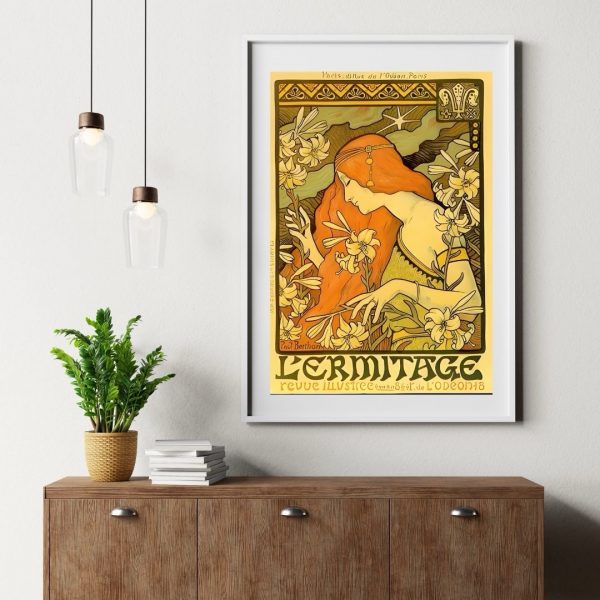L'Ermitage – Vintage 1890s Art Nouveau Literary Magazine Poster Print - Image 3