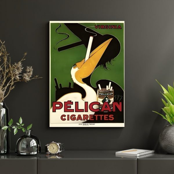 PÉLICAN Cigarettes – Art Deco French Advertising Poster Print (Virginia Blend) - Image 2