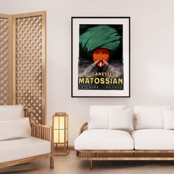 Matossian Cigarettes – Vintage Egyptian Advertising Poster Print (Le Caire, Égypte) - Image 2