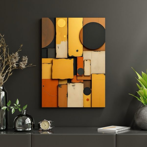 Golden Circuit – Modern Geometric Abstract Art Print - Image 4