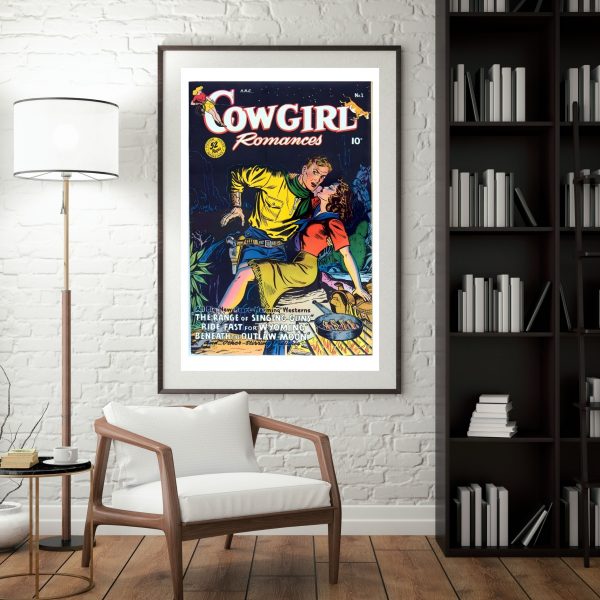 Cowgirl Romances – Vintage Western Comic Art Print - Image 2