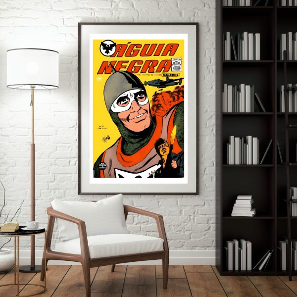 Águia Negra No. 70 – Brazilian Golden Age Comic Cover (Vintage Superhero Art) Poster Print - Image 2