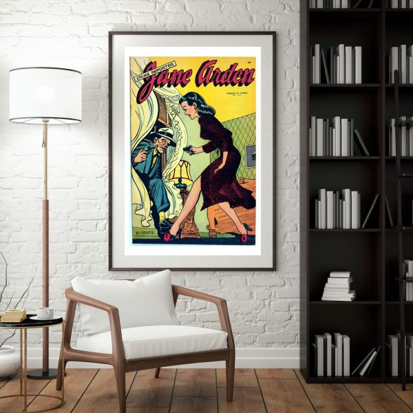Jane Arden– Vintage Crime Reporter Comic Cover (1940s) Poster Print - Image 2