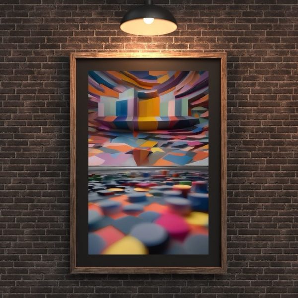Pixel Panorama – Vibrant Geometric Abstract Wall Art Print - Image 2