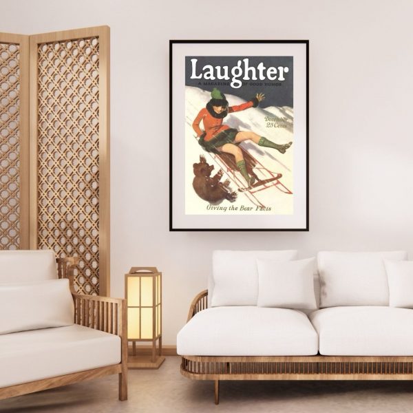 Laughter - Giving the Bear Facts – Vintage 1920s Magazine Cover Art Print - Image 2