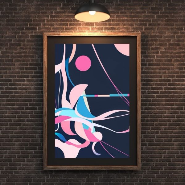 Ribbon Reverie – Modern Abstract Geometric Wall Art Print - Image 2