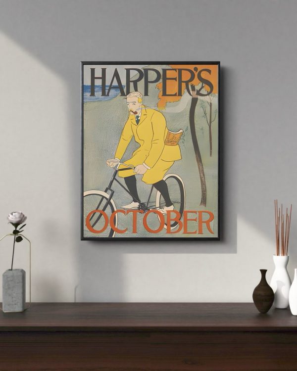 Harper's October – Vintage 1890s Magazine Cover Cycling Art Print - Image 2
