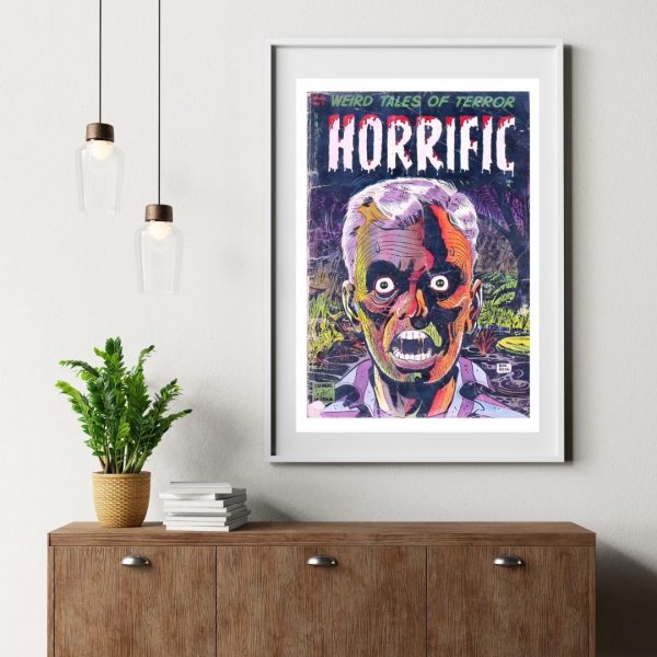 Horrific – Vintage Weird Tales of Terror Comic Cover  Poster Print - Image 3
