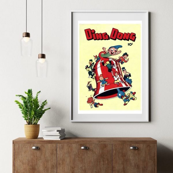 Ding Dong – Vintage Golden Age Comic Cover Art Print - Image 3