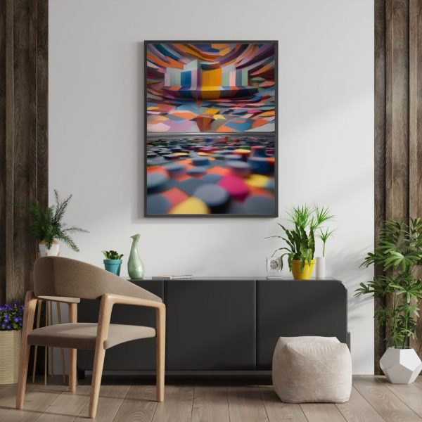 Pixel Panorama – Vibrant Geometric Abstract Wall Art Print - Image 3