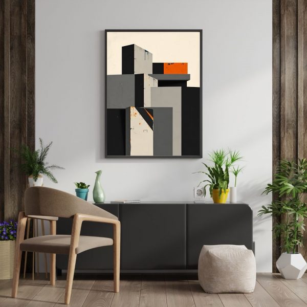 Brutalist Ascent – Minimalist Geometric Abstract Art Print - Image 3