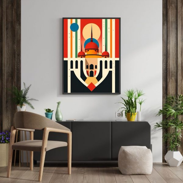 Desert Spires – Geometric Futurist Architecture Art Print - Image 3