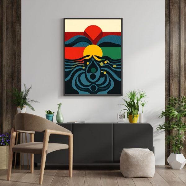 Eclipse Rising – Modern Geometric Abstract Art Print - Image 3