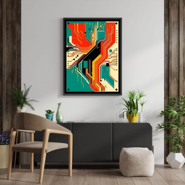 Synapse Grid – Retro-Tech Circuitboard Art Print - Image 4