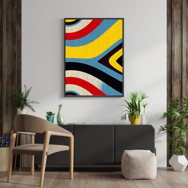 Waveforms – Retro Geometric Pattern Art Print - Image 3