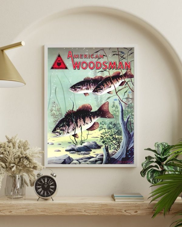 American Woodsman June 1954 – Vintage Fishing Magazine Cover Bass Art Print - Image 2