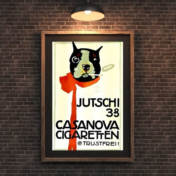 Casanova Cigarettes – Jutschi 33 Smoking Dog Art Print - Image 2