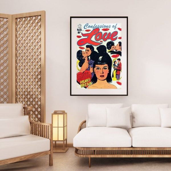 Confessions of Love – Vintage 1950s Romance Comic Cover Art Print - Image 3