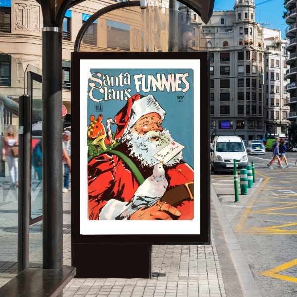 Santa Claus Funnies – Vintage Dell Christmas Comic Cover Art Print - Image 2