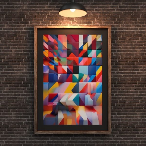 Color Cascade – Modern Abstract Geometric Art Print - Image 2